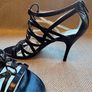Enzo Angiolini Black Strappy Caged Heels